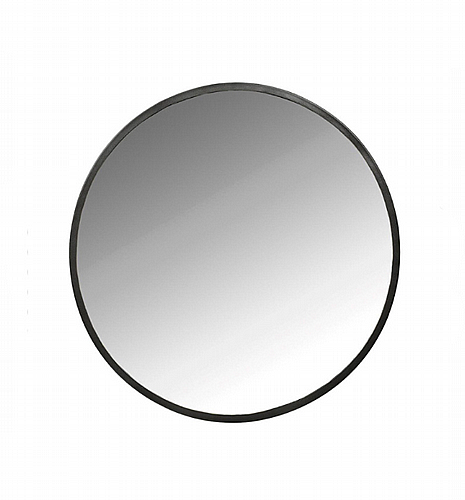 מראה עגולה מסגרת שחור מט קוטר 60 ס”מ