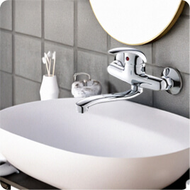 ברזים מהקיר לאמבטיה